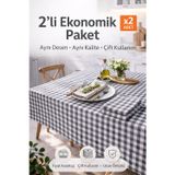 Muk's 2'Li Paket Küçük Kare Desen Pötikareli Masa Örtüsü, Sofra Bezi, Piknik Örtüsü 170 X 170 Cm