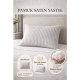 Muk's Yüksek Kalite Saten Yastık Seti – 82 Tel Pamuk Saten & Saf Silikon Dolgu