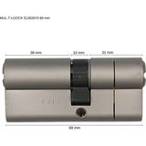 Mul-T-Lock Mtl 300 Bilyalı Barel N.saten Bilister 3 Anahtar ( 69 mm 31X38 ) - Sarı