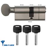 Mul-T-Lock Multlock MTL 300 Tuzaklı Barel Mandallı Tokmaklı 3 Anahtarlı Kapı Kilidi Güvenli Kapı Göbeği 69 mm 92101882