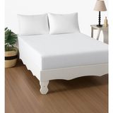 Mulberry %100 Pamuk Çift Kişilik Lastikli Çarşaf - Otel Konforunda, Şık ve Sade Tasarım - Beyaz - 160 x 200