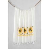 Mulberry Bambu Baskılı Peştemal Banyo Havlusu - Hardal - 100 × 180 cm