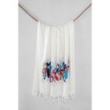 Mulberry Bambu Baskılı Peştemal Banyo Havlusu - Turkuaz - 100 × 180 cm