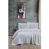 Mulberry Beyaz 100% Pamuk Dörtmevsim Pike, 240x260 cm Yüksek Klimalı Pike