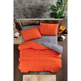 Mulberry Brown Nevresim Takımı Çift Kişilik 4 Parça - 200 x 220 cm - Gri - Turuncu