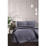 Mulberry Çift Kişilik Nevresim Takımı Pamuk Saten Çizgili %100 Pamuk 200*220 Antrasit