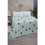 Mulberry Çilek Desenli Tek Kişilik Pike Yatak Örtüsü 170 X 230 Beyaz