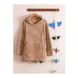 Mulberry Çocuk Giyilebilir Battaniye Wellsoft Unisex Oversize Deve Tüyü Polyester