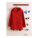 Mulberry Çocuk Giyilebilir Battaniye Wellsoft Unisex Oversize Kırmızı Polyester