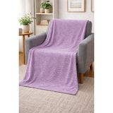 Mulberry Desenli Polar Battaniye 195x215 cm Çift Kişilik Yumuşak ve Hafif Konfor - 195 x 215 cm - Mürdüm
