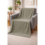Mulberry Desenli Polar Battaniye Çift Kişilik 195X215 cm - 195 x 215 cm - Açık Yeşil