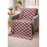Mulberry Desenli Polar Battaniye Çift Kişilik 195X215 cm - 195 x 215 cm - Kahve
