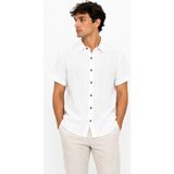 Mulberry Erkek Çift Kat Müslin Gömlek Kısa Kollu Yumuşak Dokulu Günlük Yazlık Gömlek - Beyaz - 2XL