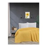 Mulberry Havuzlu Pike %100 Pamuk Kalın İplik Ev Dekorasyonu Tek Kişilik 170x240 Sarı