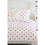 Mulberry Heart Çift Kişilik Çarşafı Lastikli Kapli Nevresim Takımı - 200 x 220 cm - Kırmızı