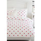 Mulberry Heart Tek Kişilik Çarşafı Lastikli Kalpli Nevresim Takımı