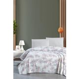 Mulberry Karla Tek Kişilik Pike Yatak Örtüsü 170 X 230 cm%100 Pamuk Geometrik Desenli Bej