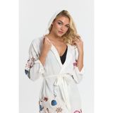 Mulberry Kiana Bambu Kadın Bornoz Plaj Elbisesi Desenli - 2XL - Pembe