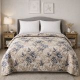 Mulberry King Size Desenli Pike Yatak Örtüsü Çift Kişilik 240X260 cm - Lacivert