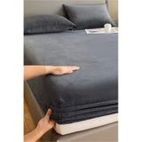 Mulberry Kışlık Tek Kişilik Kadife Lastikli Çarşaf 100X200+30 - Antrasit