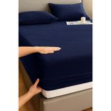 Mulberry Kışlık Tek Kişilik Kadife Lastikli Çarşaf 100X200+30 - Lacivert