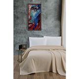 Mulberry Klimalı Pike ,%100 Pamuk Petekli Pike , Dörtmevsim Pike Çift Kişilik 220x240 Krem Siyah