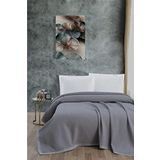 Mulberry Klimalı Pike,%100 Pamuk Petekli Pike, Dörtmevsim Pike Battal Boy 240x260 Gri