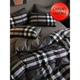 Mulberry Lastikli Çarşaflı Tek Kişilik Nevresim Takımı - Antrasit - 160 x 200 cm