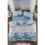 Mulberry Lina Nevresim Takımı Ranforce Çift Kişilik 200x220 Mavi