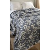 Mulberry Mercan Desen 4 Katlı Müslin Pike Yatak Örtüsü Battal Boy 240X260 cm - Lacivert - 240 x 260 cm