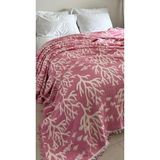 Mulberry Mercan Desen 4 Katlı Müslin Pike Yatak Örtüsü Battal Boy 240X260 cm - Pembe - 240 x 260 cm