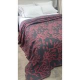 Mulberry Mercan Desen 4 Katlı Müslin Pike Yatak Örtüsü Battal Boy 240X260 cm - Siyah - 240 x 260 cm