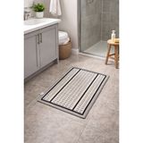 Mulberry Modern Dokuma Desenli Kaymaz Taban Banyo Paspası 50X80 cm - Gri