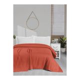 Mulberry Örgü Pike Tek Kişilik%100 Pamuk 170x240 cm Kiremit | Hava Alabilen