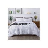 Mulberry Plaid Nevresim Takımı Çift Kişilik 200x220 - Beyaz Antrasit
