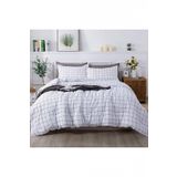 Mulberry Plaid Nevresim Takımı Çift Kişilik 200x220 - Beyaz