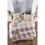 Mulberry Sare Nevresim Takımı Ranforce Çift Kişilik 200 x 220 - 200 x 220 cm - Kahverengi - Bej