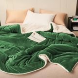 Mulberry Sherpa Polar Battaniye Çift Taraflı Çift Kişilik 220X240 cm - 220 x 240 cm - Yeşil