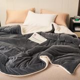 Mulberry Sherpa Polar Battaniye Çift Taraflı Çift Kişilik 220x240 cm Antrasit Polyester Mikrofiber
