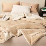 Mulberry Sherpa Polar Battaniye Çift Taraflı Çift Kişilik 220x240 Cm Krem