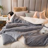 Mulberry Sherpa Polar Battaniye Çift Taraflı Tek Kişilik 160x220 cm Açık Gri