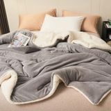 Mulberry Sherpa Polar Çift Taraflı Çift Kişilik Battaniye 220 x 240 acik-gri