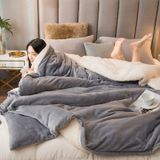 Mulberry Sherpa Polar Çift Taraflı Tek Kişilik Battaniye 160 x 220 CM Açık Gri