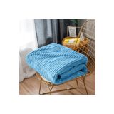 Mulberry Tek Kisilik Fitilli Yumusak Dokulu Tv Battaniye 120X170 Cm Mavi