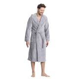 Mulberry Triga Erkek Bornoz%100 Pamuk Kapüşonlu Gri Gri 3XL