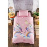 Mulberry Unicorn 160 x 220 cm Tek Kişilik Nevresim Takımı Pembe Renk Solmaya Dayanıklı