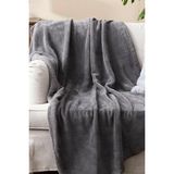 Mulberry Wellsoft Battaniye, Antrasit Televizyon Battaniyesi, Peluş, Polar Battaniye, Çift Kişilik - 200 x 220 cm