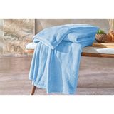 Mulberry Wellsoft Battaniye, Dört Mevsim Televizyon Battaniyesi, Peluş, Polar Battaniye, Tek Kişilik - Açık Mavi - 170 x 230 cm