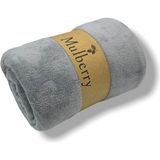 Mulberry Wellsoft Battaniye, Televizyon Battaniyesi, Peluş, Polar Battaniye, Çift Kişilik 220 x 230 cm -Gri
