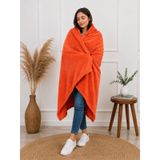 Mulberry Wellsoft Battaniye Televizyon Battaniyesi Peluş Polar Battaniye Tek Kişilik 170 x 230-kiremit